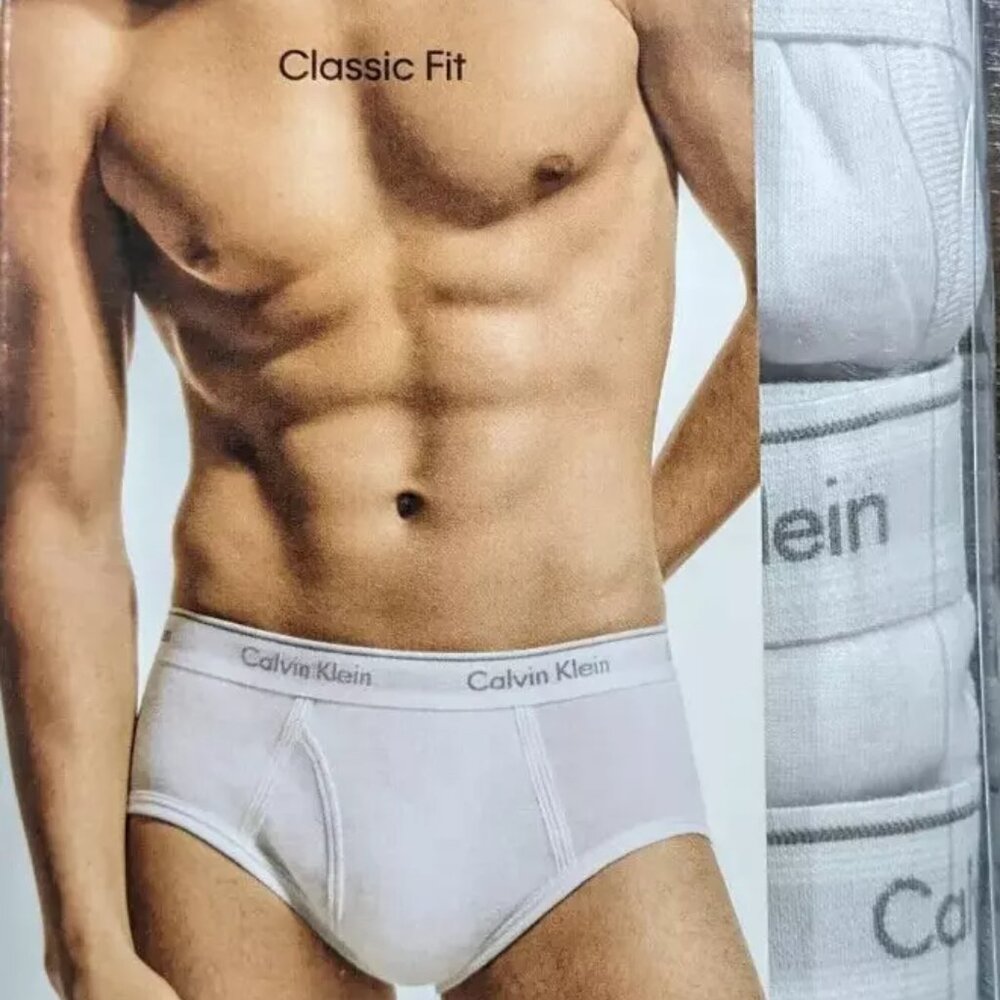 Calvin Klein Mens Sz XL Underwear BRIEFS Cotton Classic Fit 3 Pack White